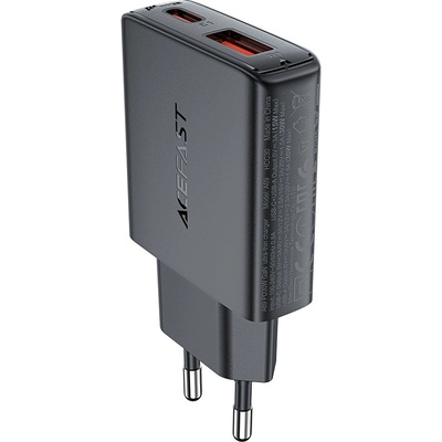ACEFAST Стенно зарядно устройство A69 - Acefast, Type-C, USB, PD30W, GaN Technology, Quick Charge Compatibility - Черно