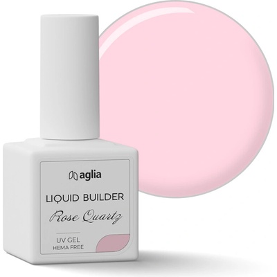 Aglia Liquid Builder Rose Quartz stavební Uv gel v lahvičce 15 ml