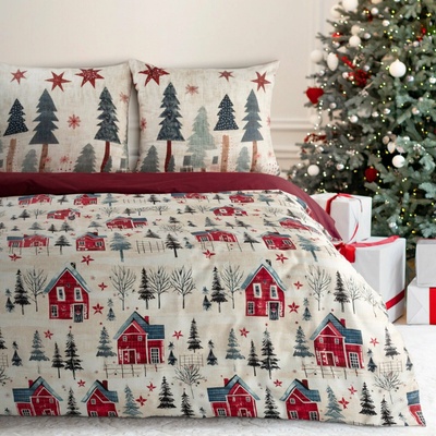 Eurofirany vianočné satén obliečky ASHER 160X200 2x70X80