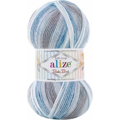 Alize příze Baby Best Batik 7540 bílá, šedá, modrá