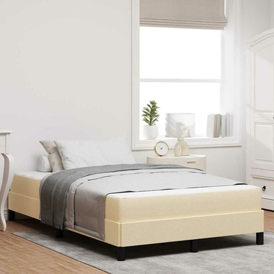 Postel s boxspringem Krémová 120 x 190 cm textil