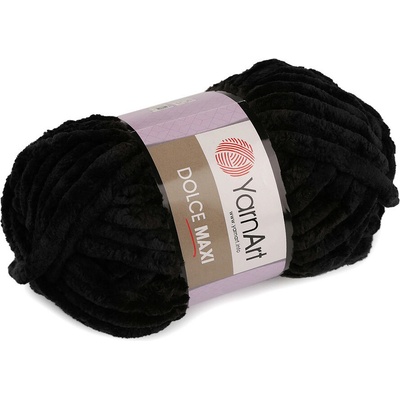 Stoklasa Pletací žinylková příze Dolce Maxi 200 g Balení: 1 ks, Varianta: 8 (742) černá 8 (742) černá