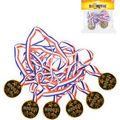 Medaile zlaté 6 ks v sáčku