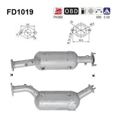 Filtr sazových částic, výfukový systém AS FD1019