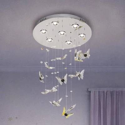NEDES Led кристално таванно осветително тяло muru led/24w/230v Ø 40 см лъскав хром + с дистанционно управление (nd4357)