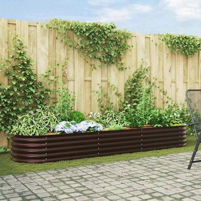 vidaXL vyvýšený záhon Hnědá 320 x 80 x 44 cm Ocel