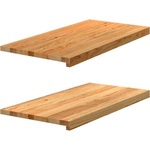 vidaXL Прозоречни первази, 2 бр, светлокафяви, 80x40x2 см, дъб масив (4009158)
