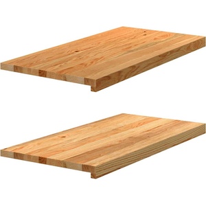 vidaXL Прозоречни первази, 2 бр, светлокафяви, 80x40x2 см, дъб масив (4009158)