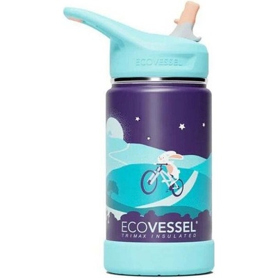 Eco Vessel Dětská Termo láhev s brčkem Frost 355 ml Bunny Hop