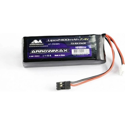 ArrowMax akumulátor prijímača LiPo modelárstvo 7.4 V 2400 mAh palica JR; AM-700912