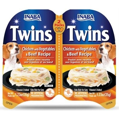 Inaba Twin Packs Dog Kura so zeleninou a hovädzím mäsom 80 g