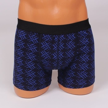 Мъжки боксер в черен цвят с ефектни линии