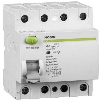 Noark Electric Ex9L-N 4P 25A AC 30mA 6kA