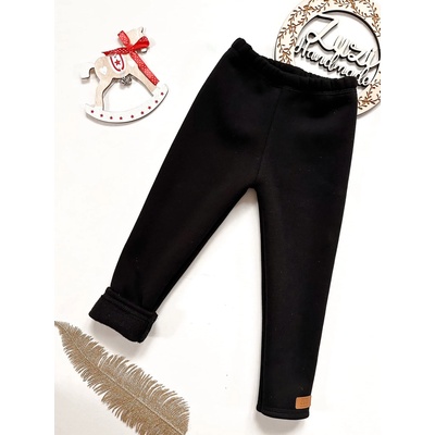 Zuzi handmade Zateplené legíny černé černá