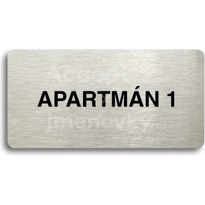 ACCEPT Piktogram APARTMÁN 1 - stříbrná tabulka - černý tisk bez rámečku