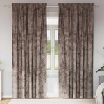 Pure Line Home Кадифени завеси в цвят чинчила с комбиниран перделък, 2 бр. , 140 x 245 см
