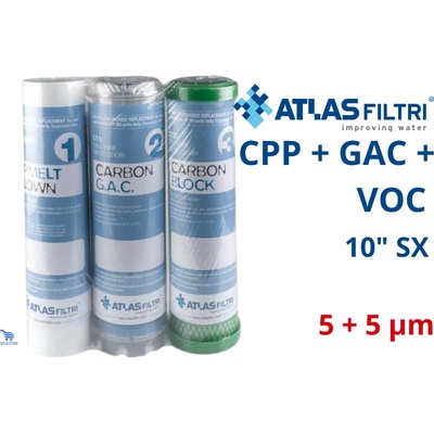 Atlas Filtri Atlas Комплект 3 броя филтърни патрони 5 mcr, CPP, CTO, VOC (RE6075200)