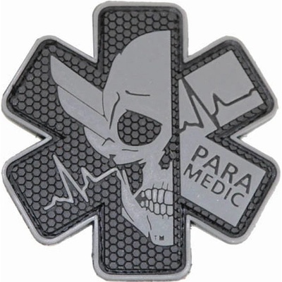 Plastové 3D patche 3D gumová nášivka PARAMEDIC Patch - Sivá