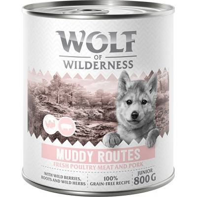 Wolf of Wilderness Junior Expedition Muddy Routes hydina s bravčovým 6 x 800 g