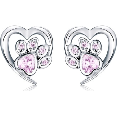 Linda's Jewelry strieborné napichovacie náušnice Love Pets IN153 pink