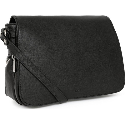 Hexagona dámska kožená crossbody kabelka 462965 čierna