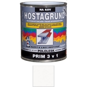 Barvy a laky Hostivař Hostagrund PRIM 3v1- mutifunkčná základná i vrchná farba 100 biela 0,6 l