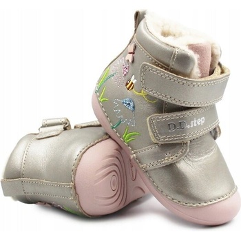 D.D.Step zimní boty pro dívky zateplené kožíškem Bronze