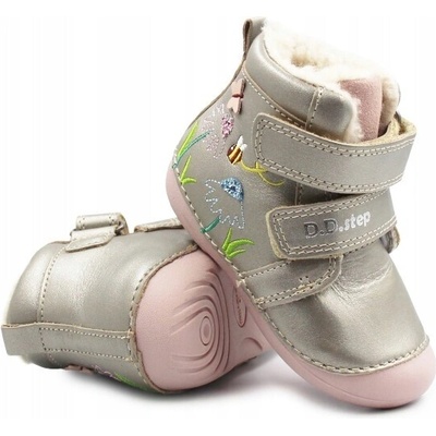 D.D.Step zimní boty pro dívky zateplené kožíškem Bronze