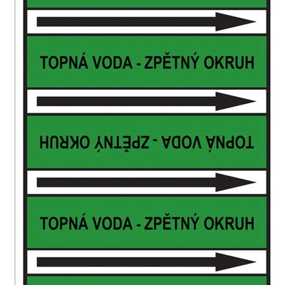Značení potrubí, topná voda - zpětný okruh PZ 022973