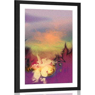 Plakát s paspartou jedinečná exploze barev - 20x30 no frame