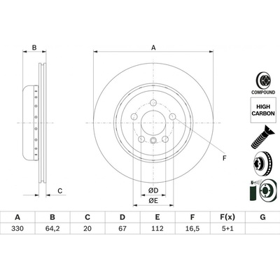 Brzdový kotouč BOSCH 0 986 479 G15