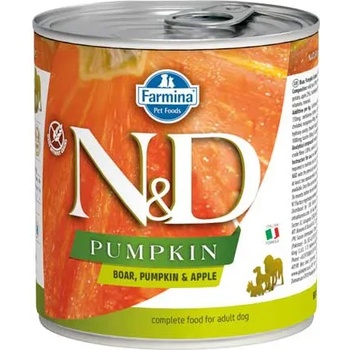 Farmina N& D Pumpkin Boar& Apple консерва с глиганско, тиква и ябълка - пълноценна храна за кучета в зряла възраст, 0. 285 кг