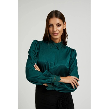 Moodo Зелена риза с дантела по маншетите и яката Moodo Moodo | Zelen | ЖЕНИ | 42