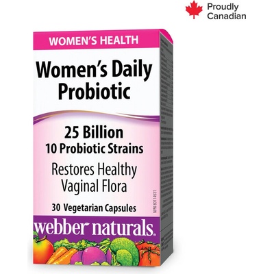 Webber Naturals Womens Daily Probiotic Пробиотик за Жени 25 млрд. активни пробиотици, 10 щама формула 30 V капсули | Webber Naturals (3901 WN)
