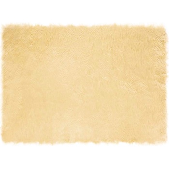 vidaXL Изкуствен килим от кожи Крем 200 x 140 cm Полиестер (42021505)