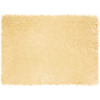 vidaXL Изкуствен овчи килим Tafalla Крем 140 x 200 cm Полиестер (42021505)