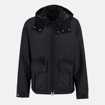 BARBOUR Яке BARBOUR Men's Re Engineered Bardon Spey Detachable Hood Long Sleeve Wax Jacket - Black BK71