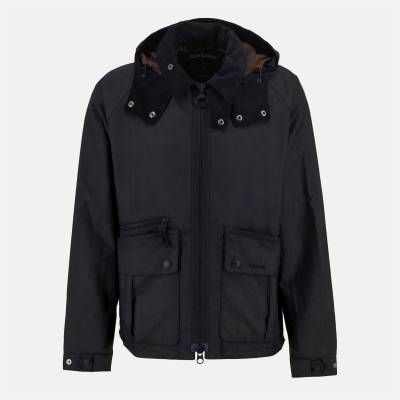 BARBOUR Яке BARBOUR Men's Re Engineered Bardon Spey Detachable Hood Long Sleeve Wax Jacket - Black BK71