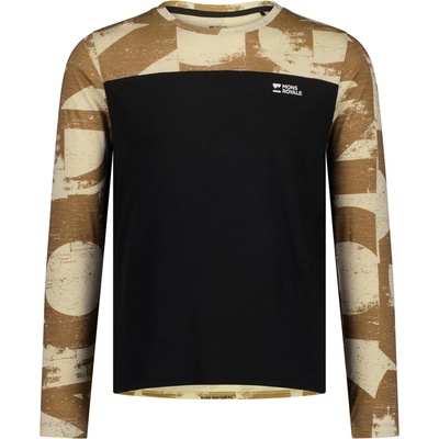 Mons Royale Мъжка фланелка с дълъг ръкав за колоездене Mons Royale Diversion Merino Bike Jersey L/S Cycling jersey - MR Grunge / Black (056-3547-0513)