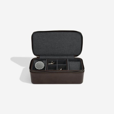 Stackers pánská cestovní šperkovnice Brown Large Travel Watch and Cufflink Box hnědá 74330