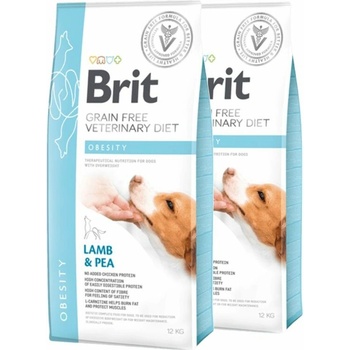 Brit Veterinary Diets GF dog Obesity 2 x 12 kg