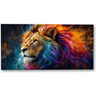 Plakát – Lev s pestrobarevnou hřívou 120 × 60 cm Bez rámu Ne Bez rámu