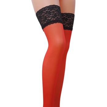 Image 1 of Passion ST004 Stockings 17 Den Roso/Nero 1-2