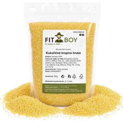 Fitboy Kukuřičná krupice hrubá 0,5 kg