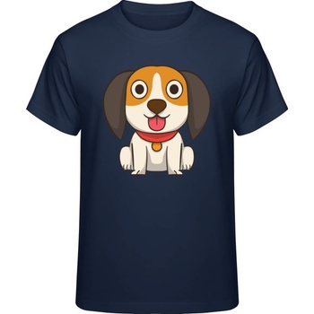 Premium tričko Ilustrácia sediaceho psíka námornícké