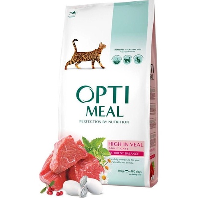 OptiMeal Superpremium pre mačky s teľacim mäsom 10 kg