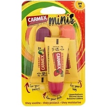 Carmex Minis : balzám na rty Cherry 5 g + balzám na rty Strawberry 5 g + balzám na rty Pineapple 5 g