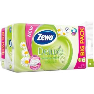 Zewa Тоалетна хартия Zewa Deluxe Camomile Comfort 3-слойна, 16 ролки, ролка 19, 3 м