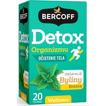 Bercoff Detox organizmu zmes bylín zeleného a čierneho čaju žihľava 20 x 1,5 g