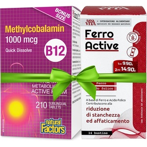 Natural Factors Промопакет Витамин B12 + ФероАктив желязо + фолиева киселина | Natural Factors (77271)